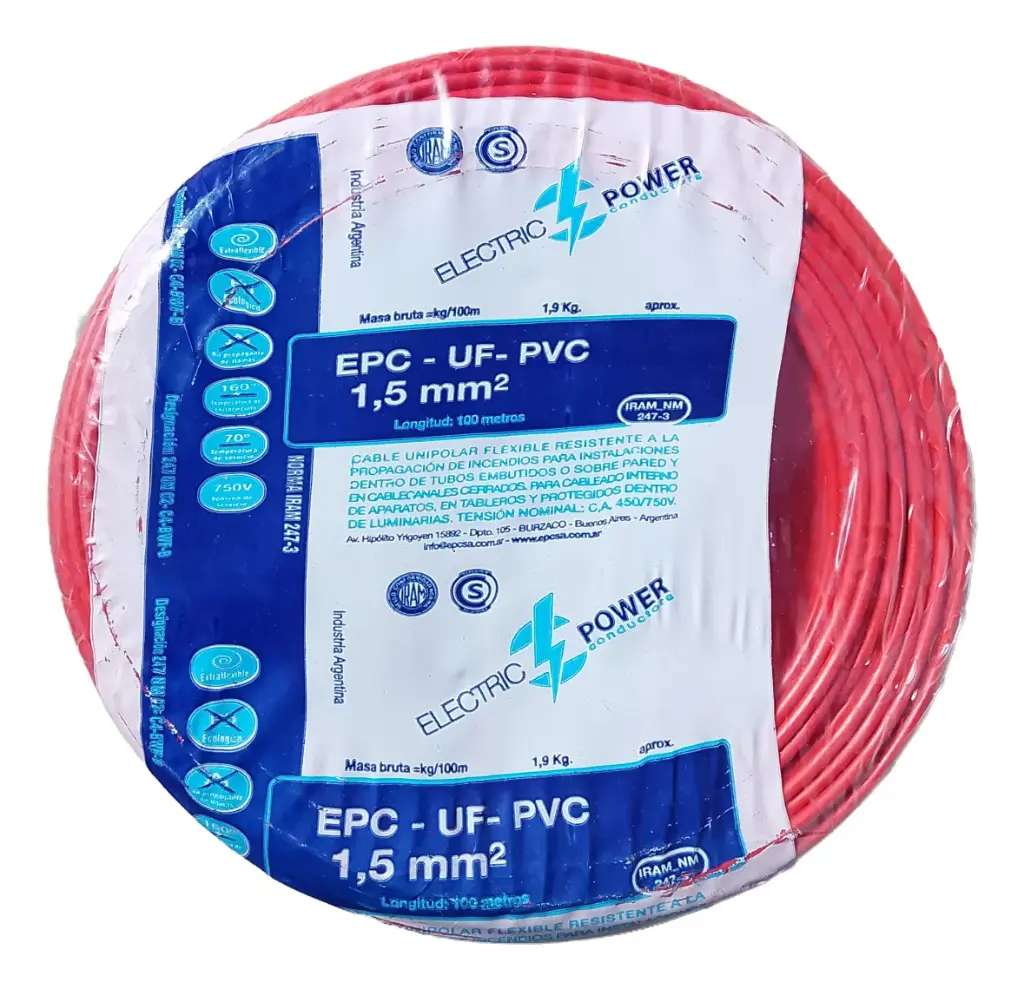 [998812] Cable Unipolar 1,5_ROJO x 100 metros