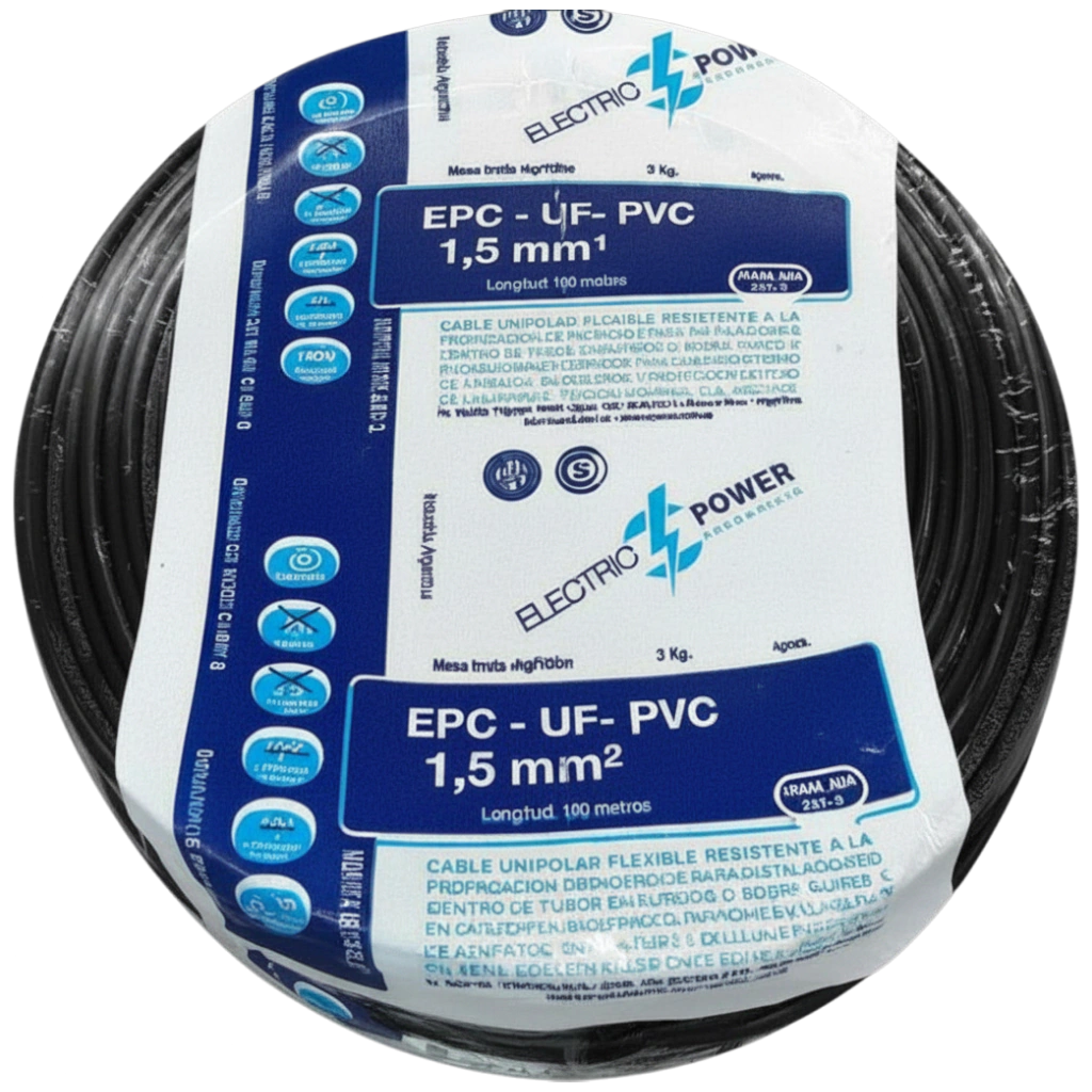 [UNIPOLAR15N] Cable Unipolar 1,5_NEGRO x 100 metros