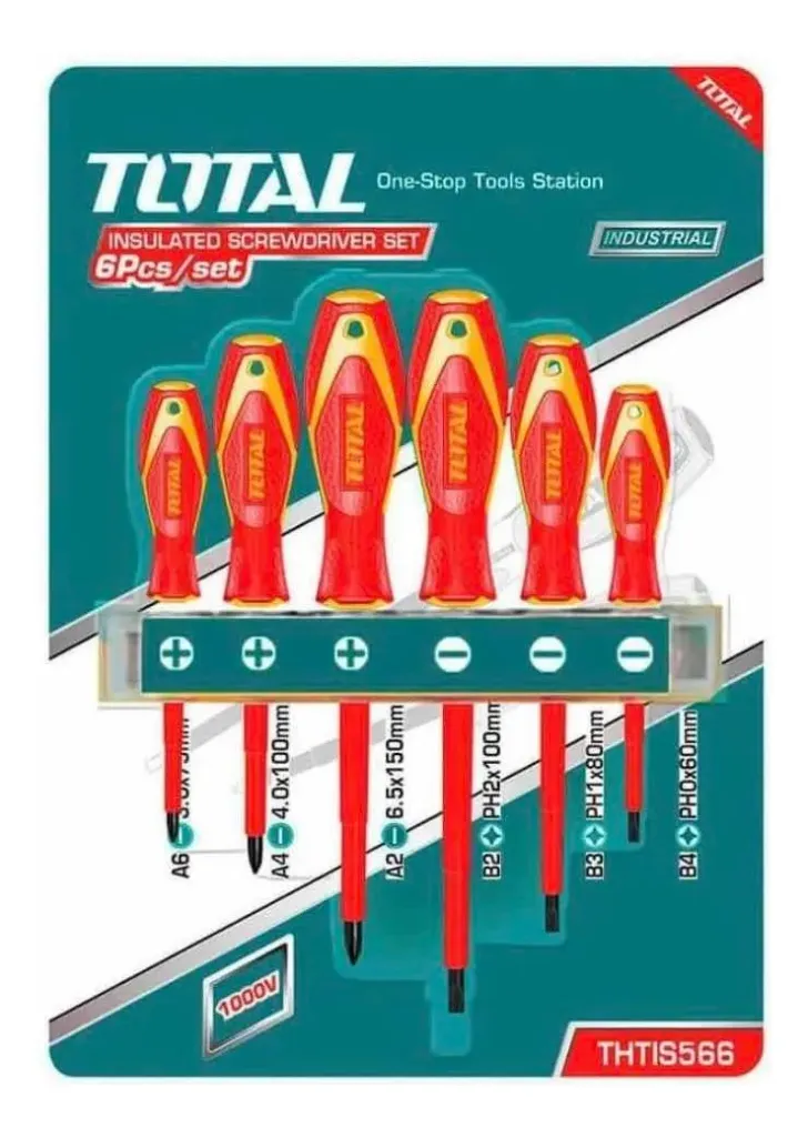 [THTIS566] Kit De Destornilladores Aislados Desarmadores Set 6 piezas Total Dielectricos