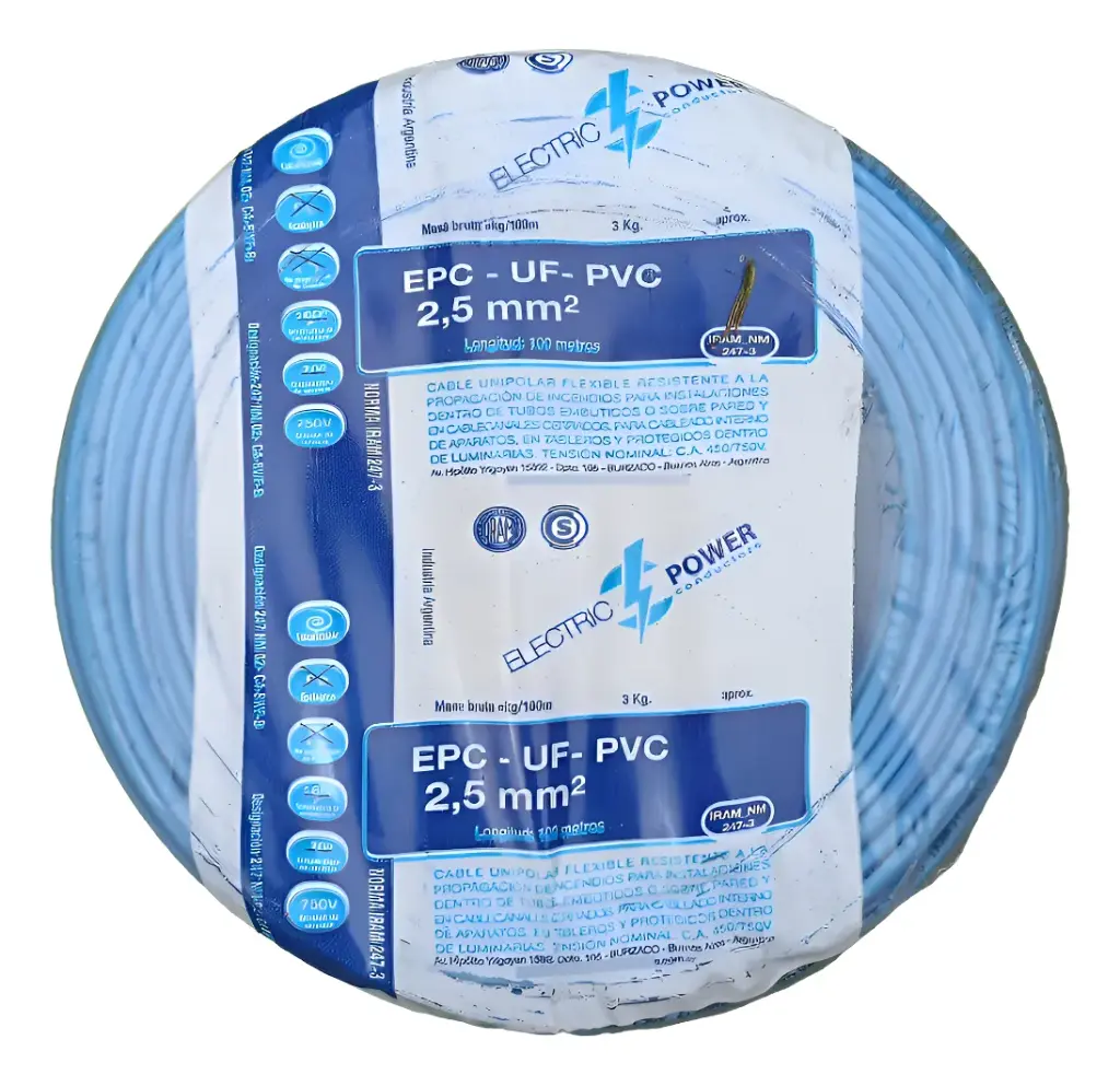 [998801] Cable Unipolar 2,5_CELESTE x 100 metros