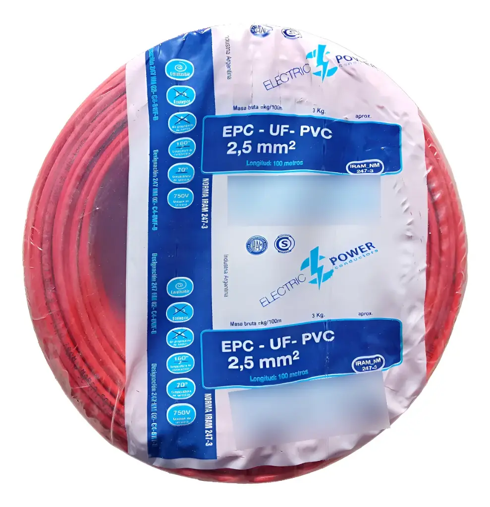 [998813] Cable Unipolar 2,5_ROJO x 100 metros
